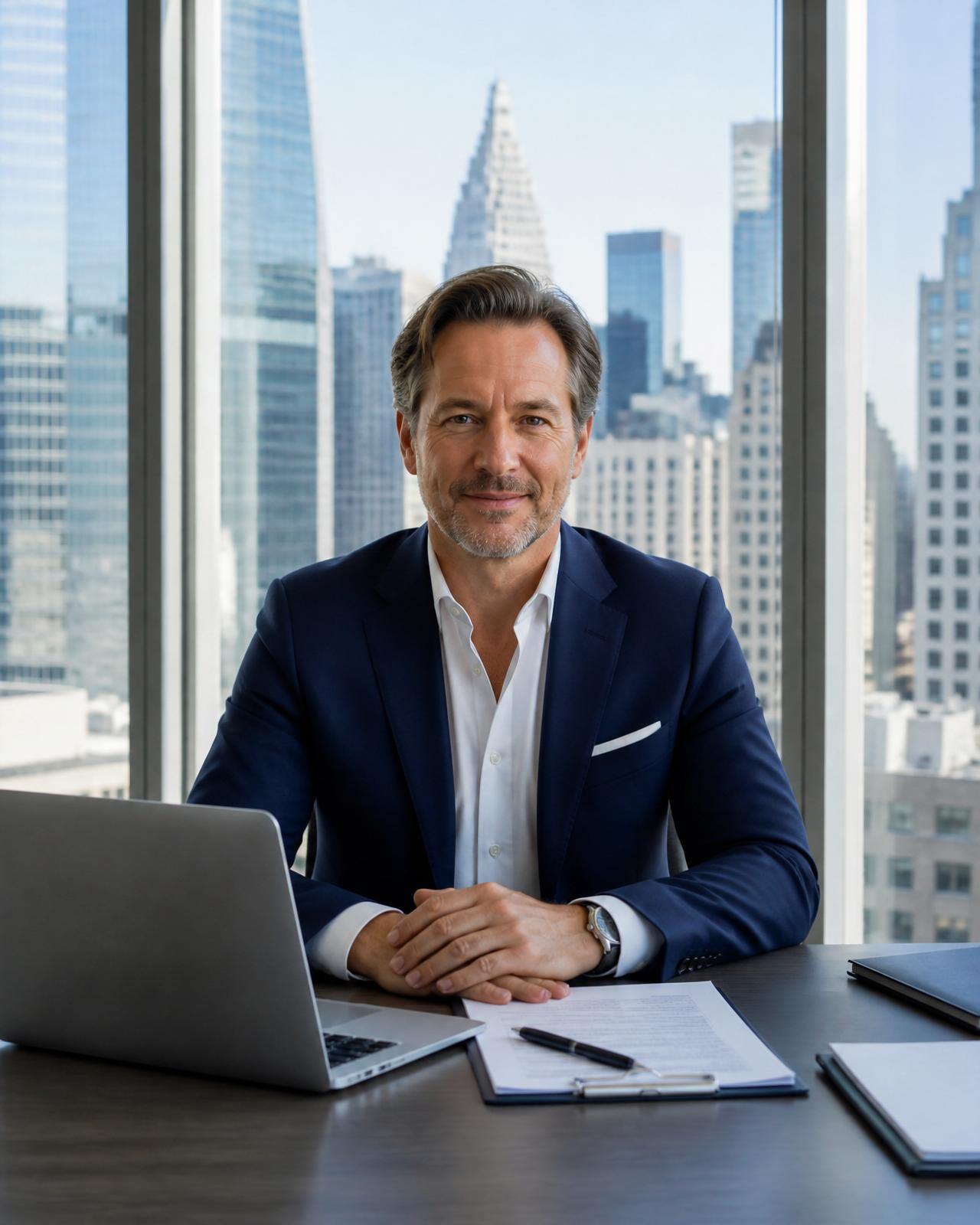 A Yimble case manager at his Manhattan office, ready to discuss your case.